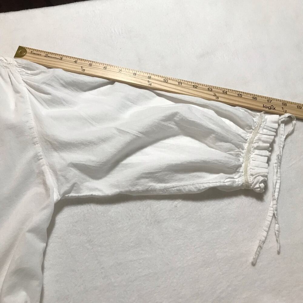 Sundance Peasant Boho White Button Up Cotton Blou… - image 6